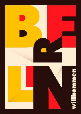 Poster Stadstypografie in Bauhaus-stijl