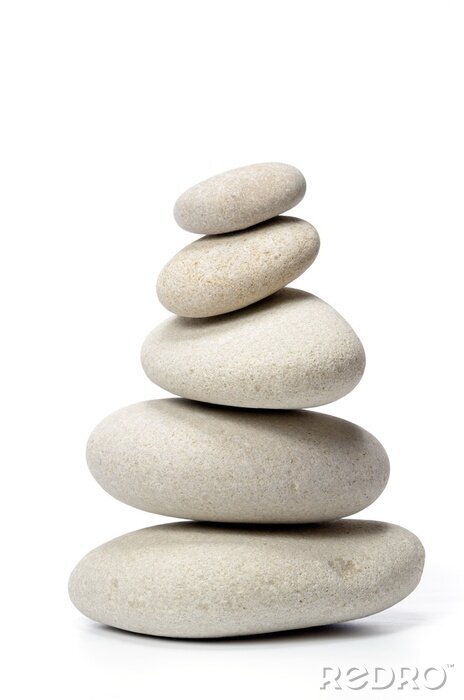 Poster stapel stenen op een witte achtergrond