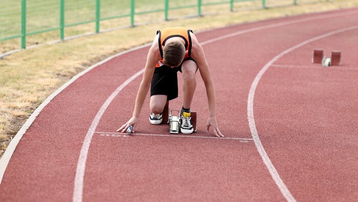 Poster Start do biegu w sztafecie.
