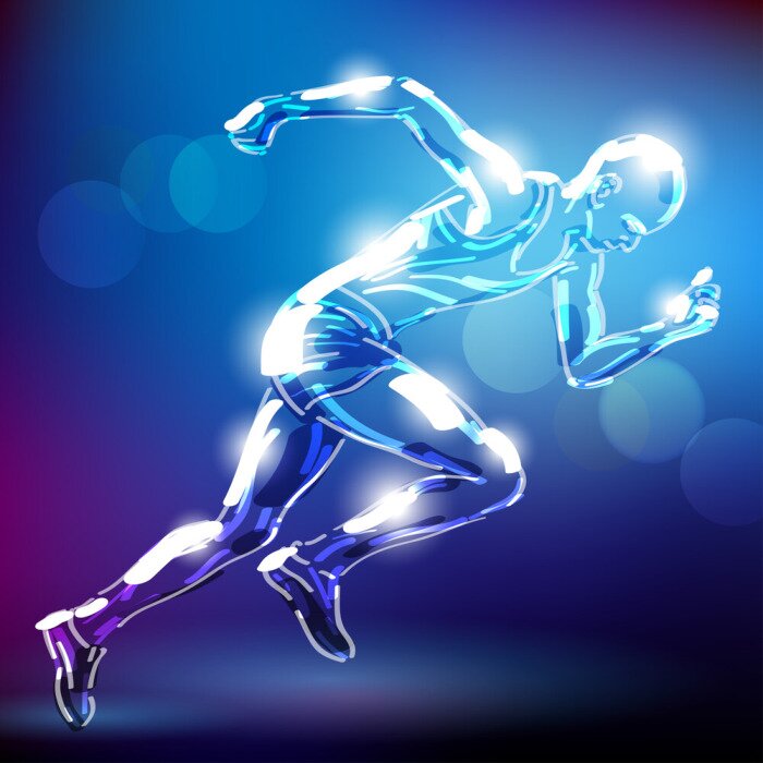 Poster startujący biegacz WEKTOR