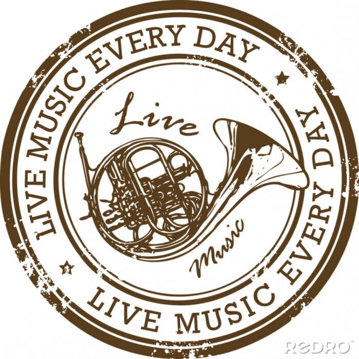 Poster Stempel met muziek