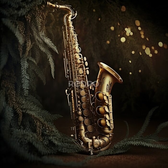 Poster Stijlvolle gouden saxofoon