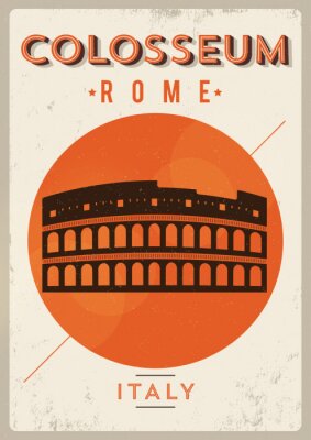 Poster Stijlvolle retro Rome-graphics