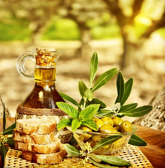 Poster Stilleven met olijven