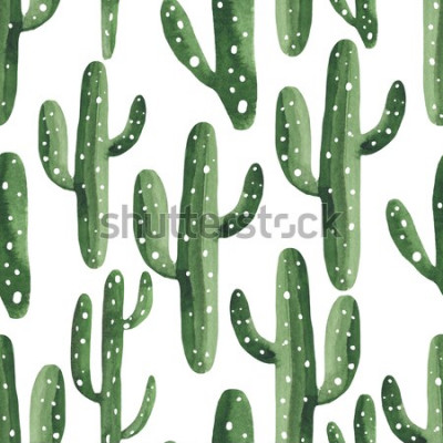 Poster Stilleven van cactussen met pastelkleurige stippen