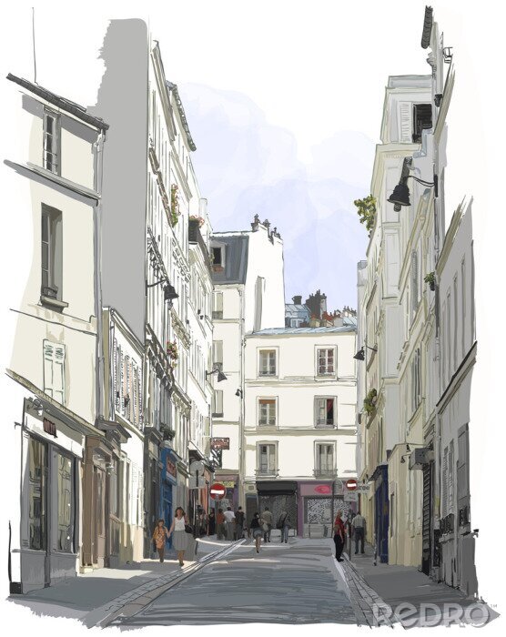 Poster straat in de buurt van Montmartre in Parijs