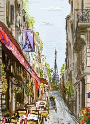 Straat in parijs - illustratie