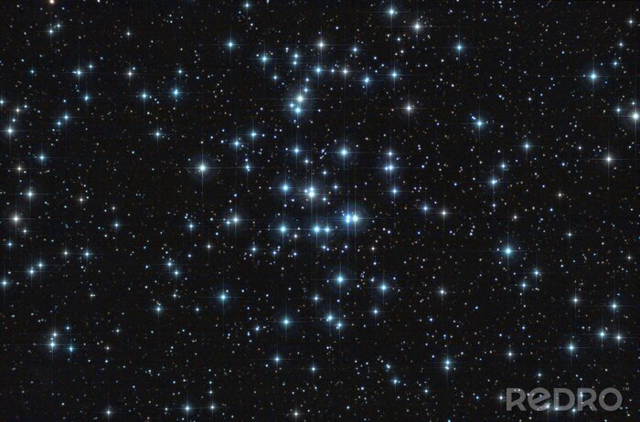 Poster Stralende sterren aan de donkere hemel