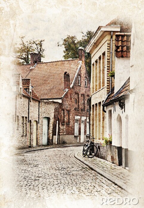 Poster Straten van Brugge, België