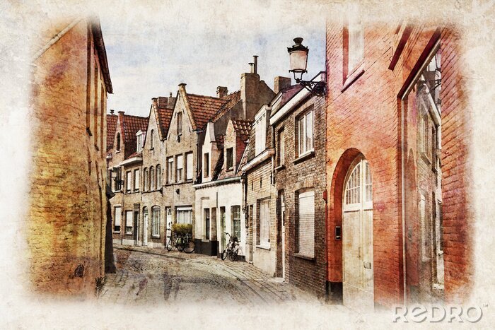 Poster Straten van Brugge, België