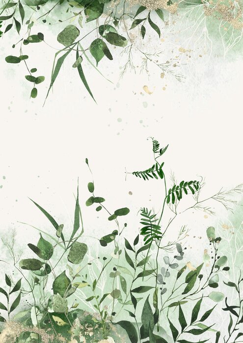 Poster Struikgewas in een wilde open plek