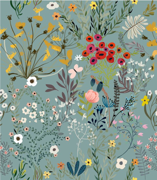 Poster Subtiele bloemmotieven