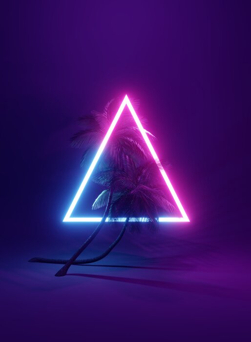 Poster Summer neon light background