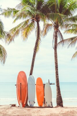 Poster Surfplanken op het strand