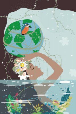 Poster Symbolische Moeder Aarde