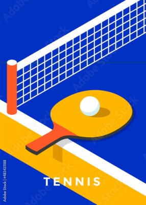 Poster Tafeltennis retro illustratie