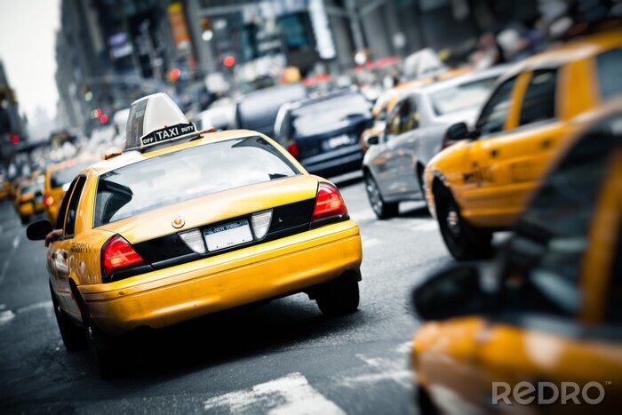 Poster Taxi's in de stad New York