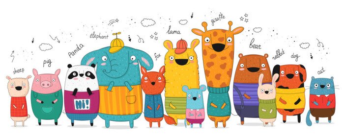 Poster Tekenfilmdieren en hun namen