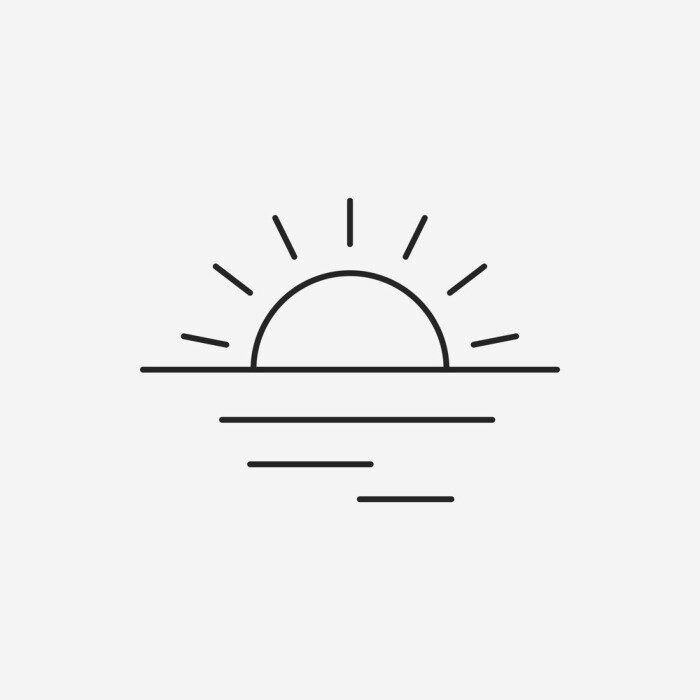 Poster Tekening van een zonsondergang