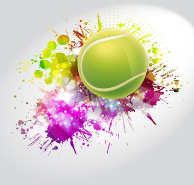 Tennisbal in 3D met abstractie