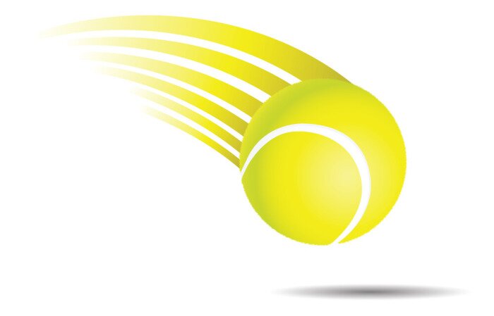 Poster Tennisbal in beweging