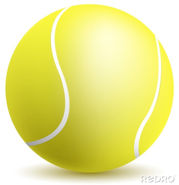 Poster Tennisbal op een witte achtergrond