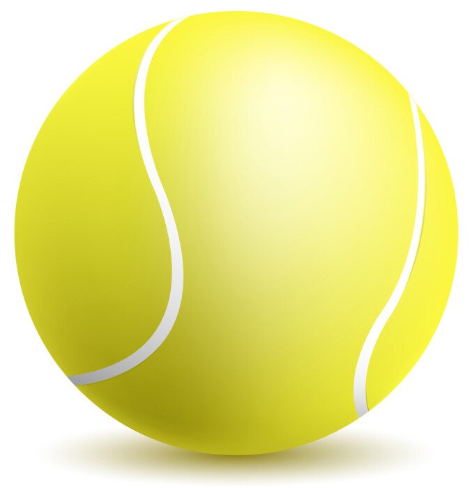 Poster Tennisbal op een witte achtergrond