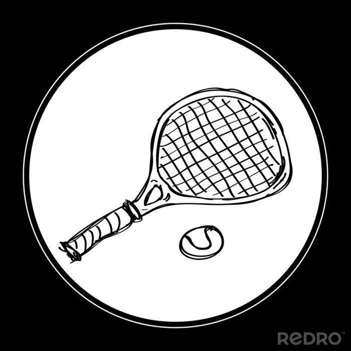 Poster Tennisracket en bal