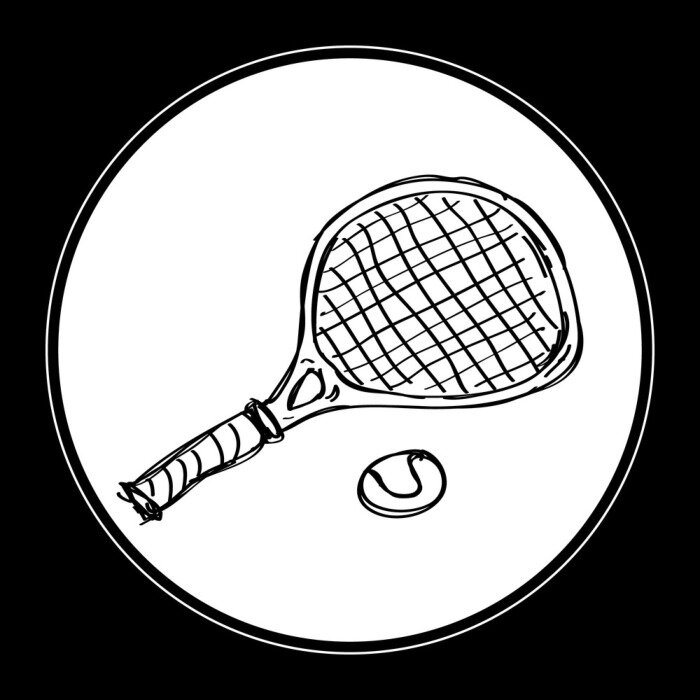 Poster Tennisracket en bal
