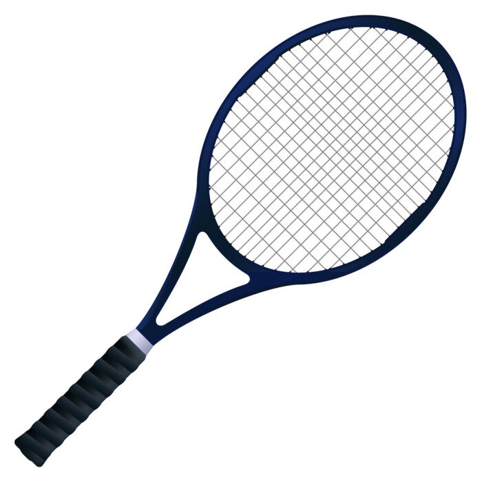 Poster Tennisracket op een lichte achtergrond