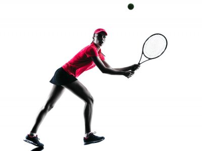 Poster Tennisser met een racket