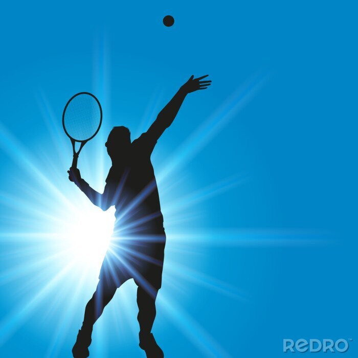 Poster Tennisser tegen de lucht