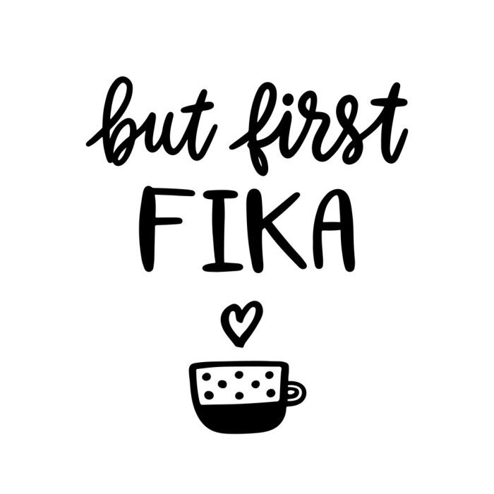 Poster Tijd voor een fika koffie