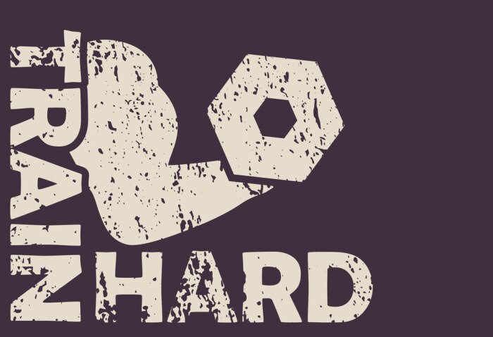 Poster Train hard vector illustratie, eps10, gemakkelijk te bewerken