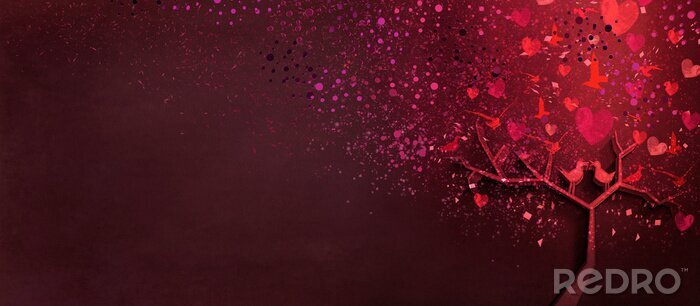 Poster Tree of love. Love concept banner
