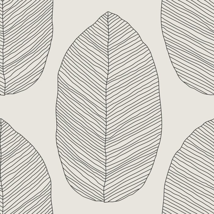 Poster Trendy minimalist seamless botanical pattern with line art composition