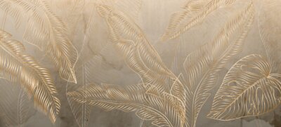 Tropische bladeren op een aquarel achtergrond