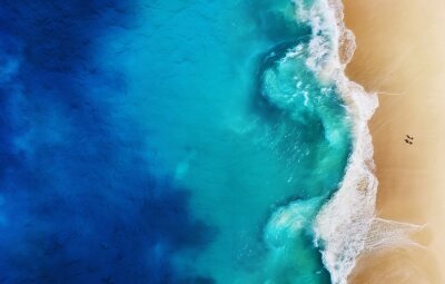 Poster Turquoise zee van bovenaf gezien