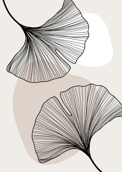 Poster Twee ginkgobladeren