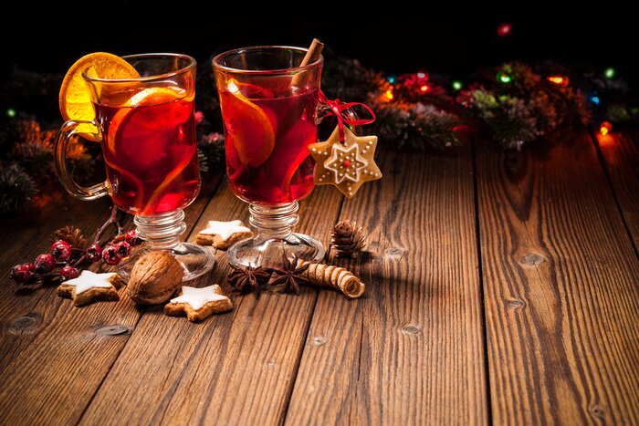 Poster Twee glazen hete glühwein