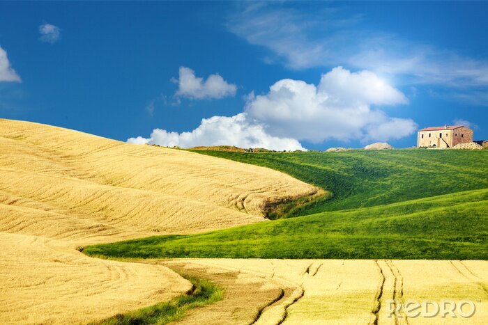Poster typische landschap van Toscanië, Italië