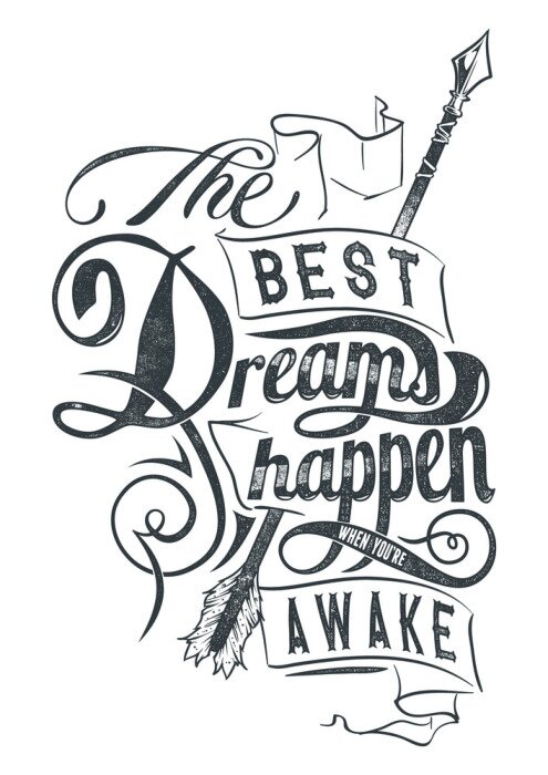 Poster Typografie over dromen