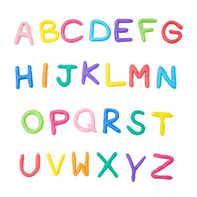 Typografisch alfabet op een witte achtergrond