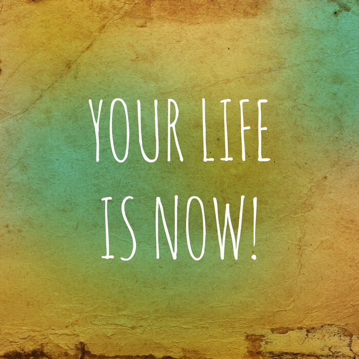 Poster Typografisch citaat Het leven is nu