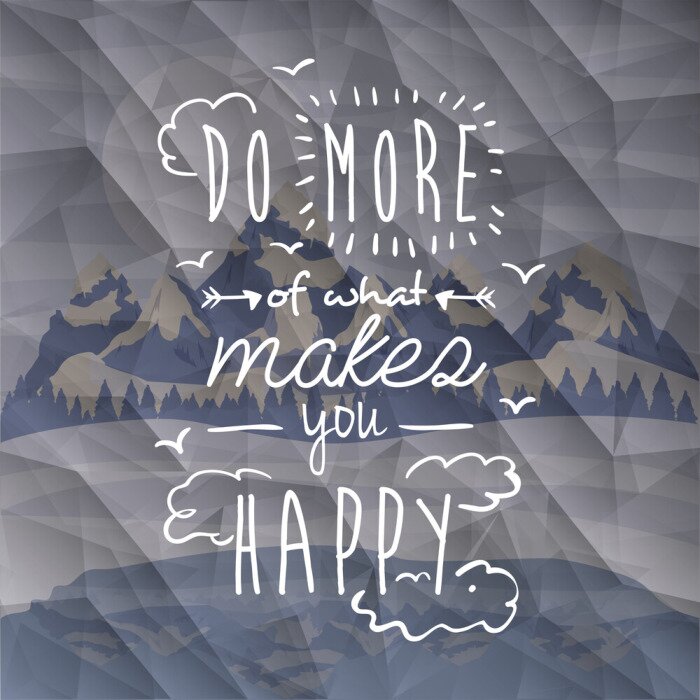 Poster Typografisch citaat omgeven door wolken