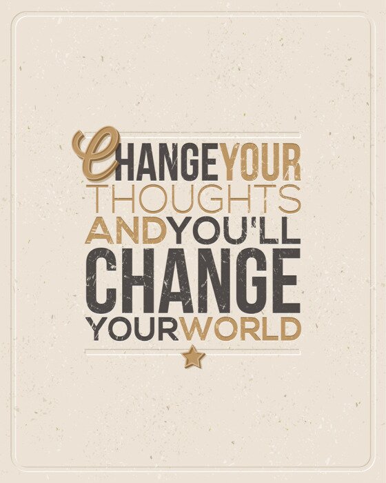 Poster Typografisch citaat op retro illustratie