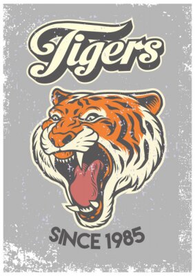Poster Typografisch ontwerp met leeuw
