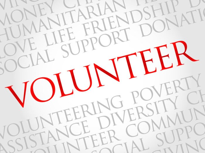 Poster Typografisch patroon met het woord vrijwilliger