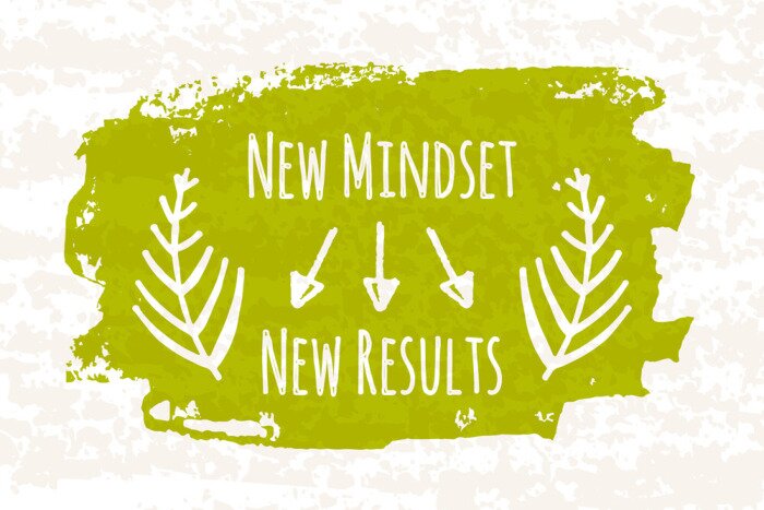 Poster Typografische groene afbeelding met citaat