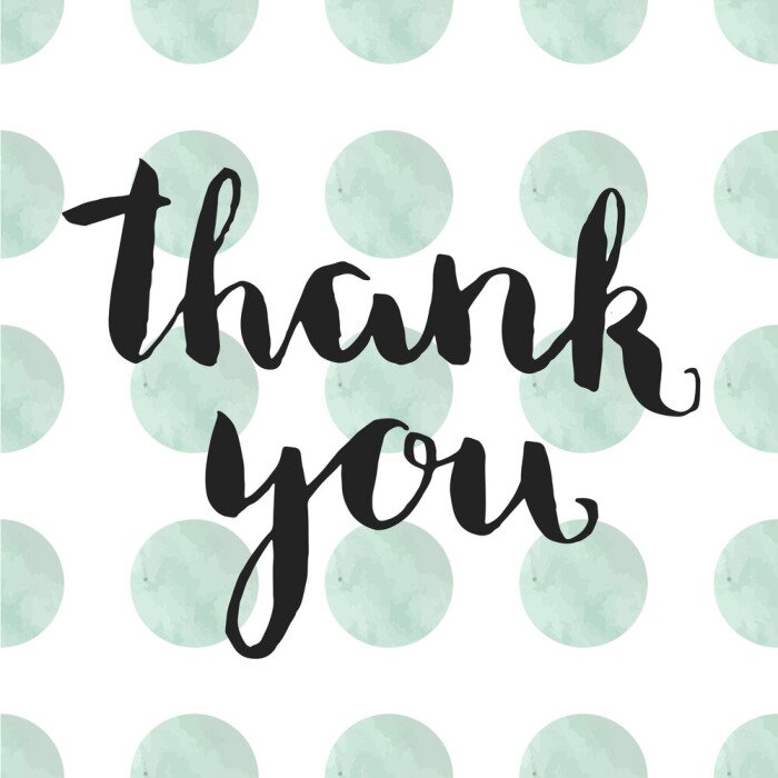 Poster Typografische inscriptie bedankt